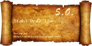 Stahl Orália névjegykártya